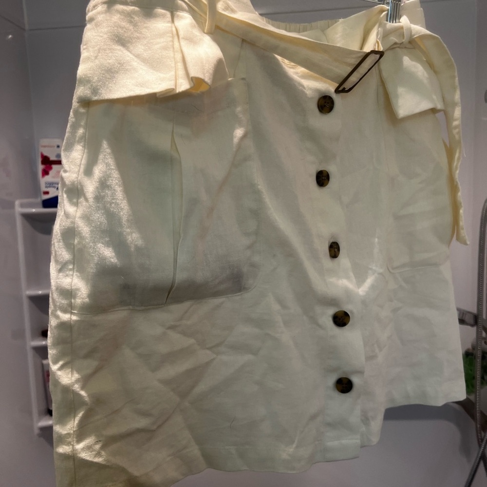 White button skirt
